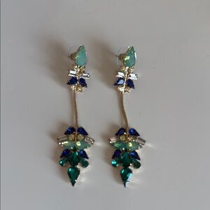 BaubleBar Elegant Green and Blue Drop Earrings